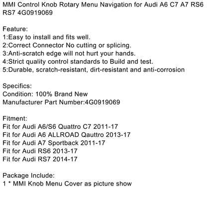 4G0919069 MMI Control Knob Rotary Menu Navigation for Audi A6 C7 A7 RS6