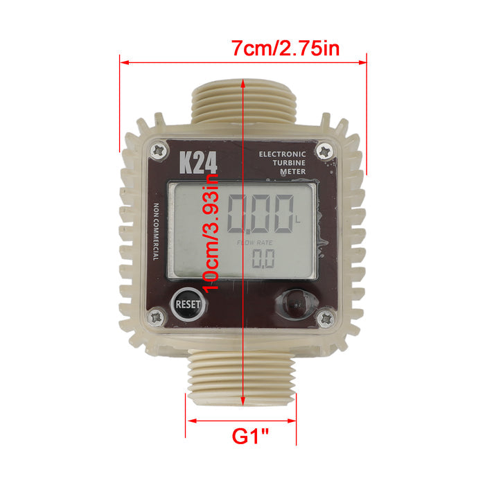 Chemicals Liquid Water K24 Turbine Digital Diesel Oil Fuel Flow Meter Tester
