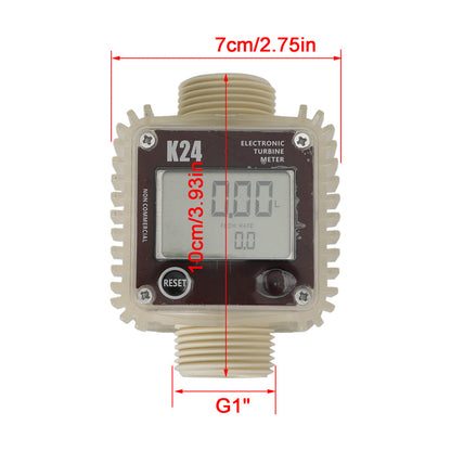 Chemicals Liquid Water K24 Turbine Digital Diesel Oil Fuel Flow Meter Tester