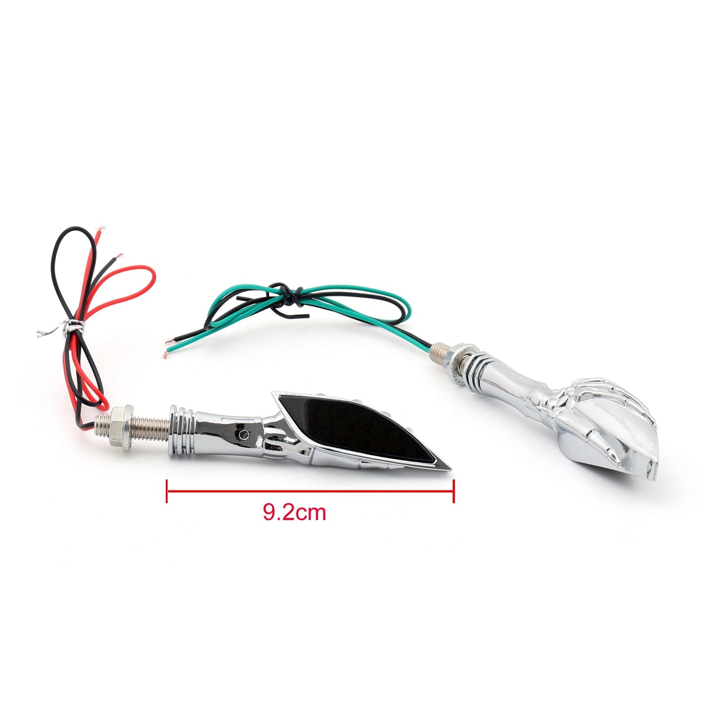 Universal Motorcycle Skeleton Hand LED Turn Signals Blinker Indicator Champoo