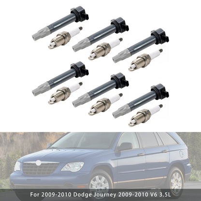 2006-2010 Dodge Charger V6 2.7L 6pcs Ignition Coil & Spark Plugs UF502 4606869
