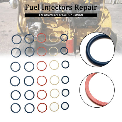 Caterpillar C7 Fit CAT C7 External 6PCS Fuel Injectors Seal O-Ring Kit