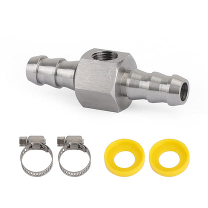 Stainless Steel 3/8" Fuel Line Fuel Pressure Gauge Sensor T-Fitting Adapter pro