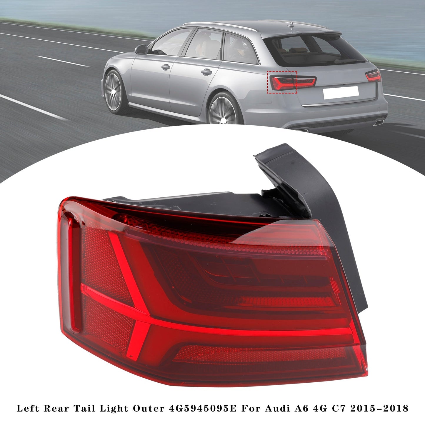 2015-2018 Audi A6 4G C7 Left+Right Pair Rear Tail Light Outer 4G5945095E 96E