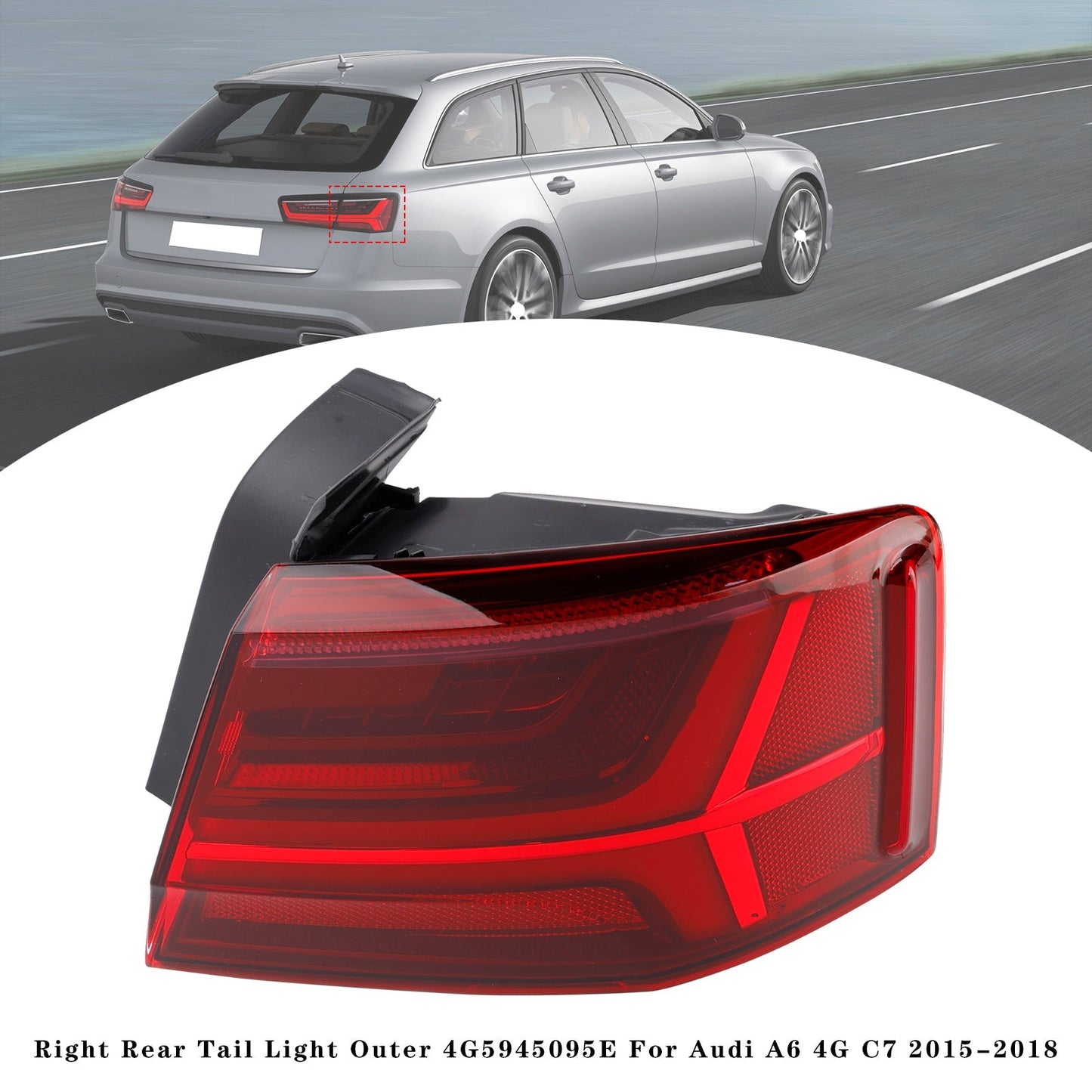 2015-2018 Audi A6 4G C7 Left+Right Pair Rear Tail Light Outer 4G5945095E 96E