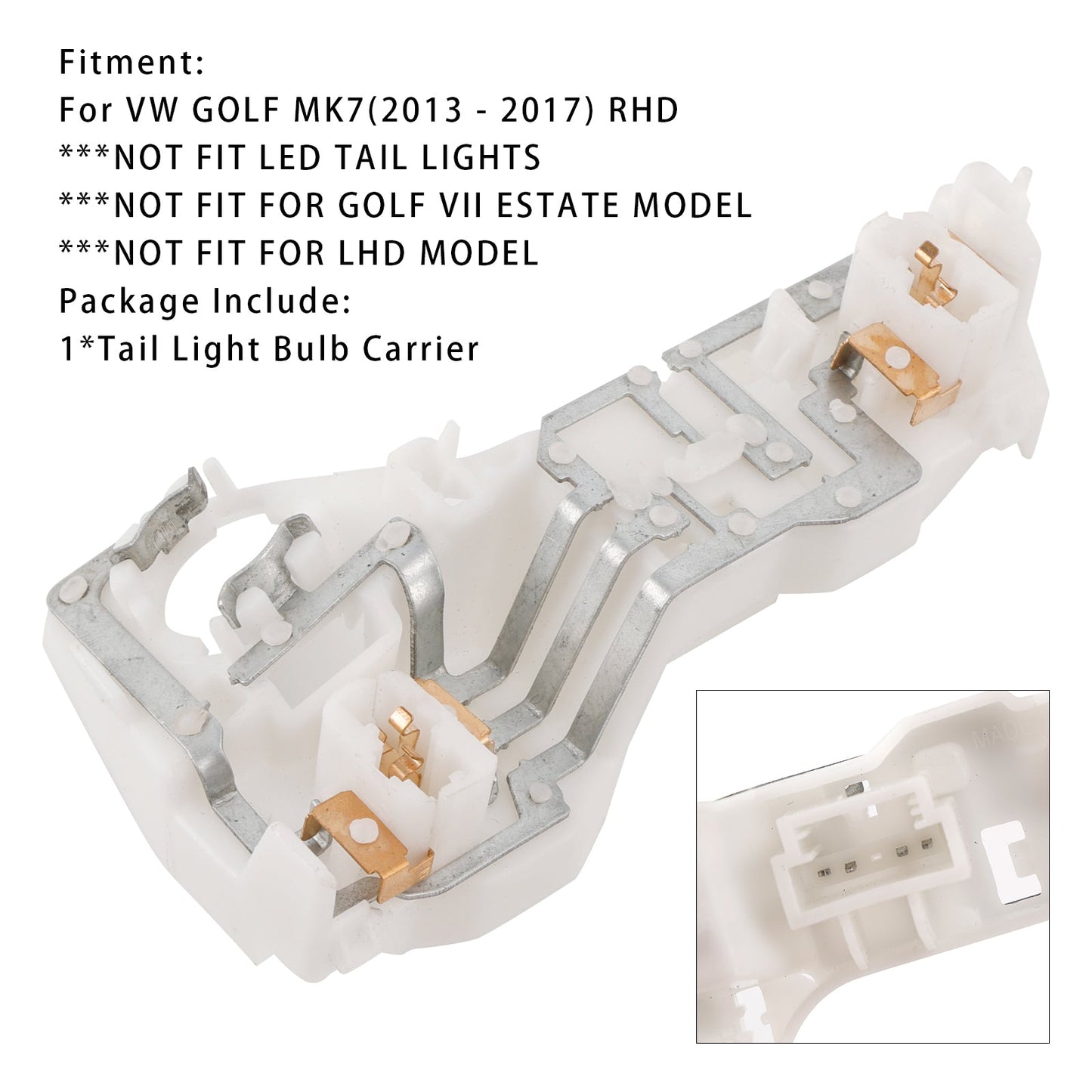 2013-2017 VOLKSWAGEN GOLF MK7 2PCS Inner Tail Light Bulb Carrier N/S RHD 5G0945259A/60A