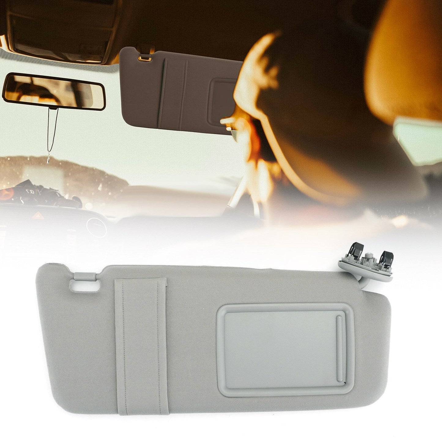 Right Passenger Side Sun Visor With Sunroof Gray for 2007-2011 Toyota Camry