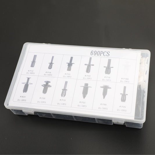 690PCS Fender Door Hood Bumper Trim Clips Body Retainer Assortment & Screwdriver