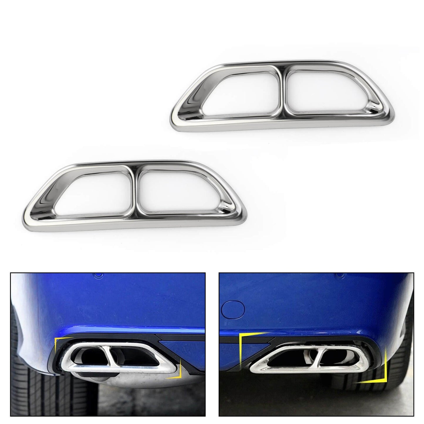 2018 2019 Honda Accord 2pcs Rear Cylinder Exhaust Pipe Cover Trim