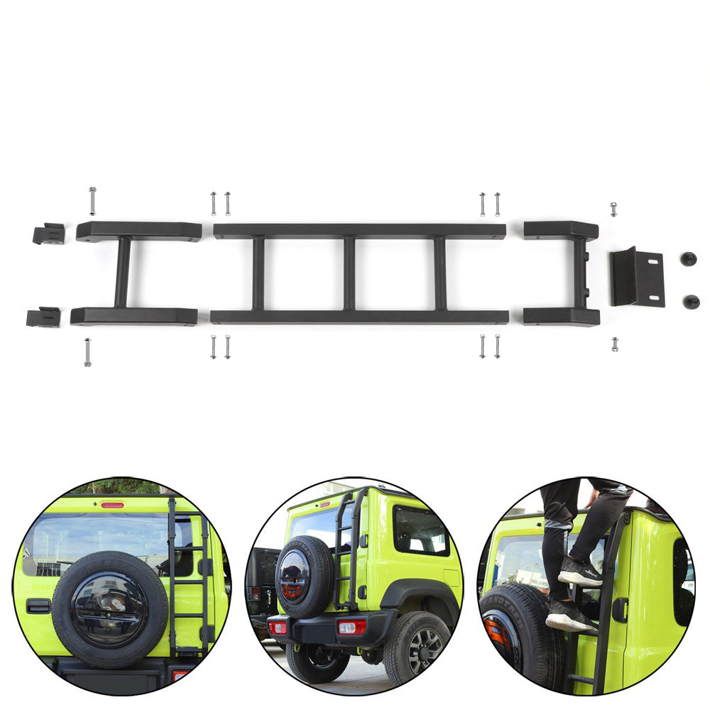 New Aluminum Car Rear Tail Door Ladder Climbing Fit Suzuki Jimny 2019+ BLK