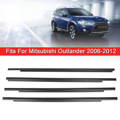 2006-2012 Mitsubishi Outlander 4x Car Outside Window Weatherstrip Seal Belt Moulding 5727A007 5727A008