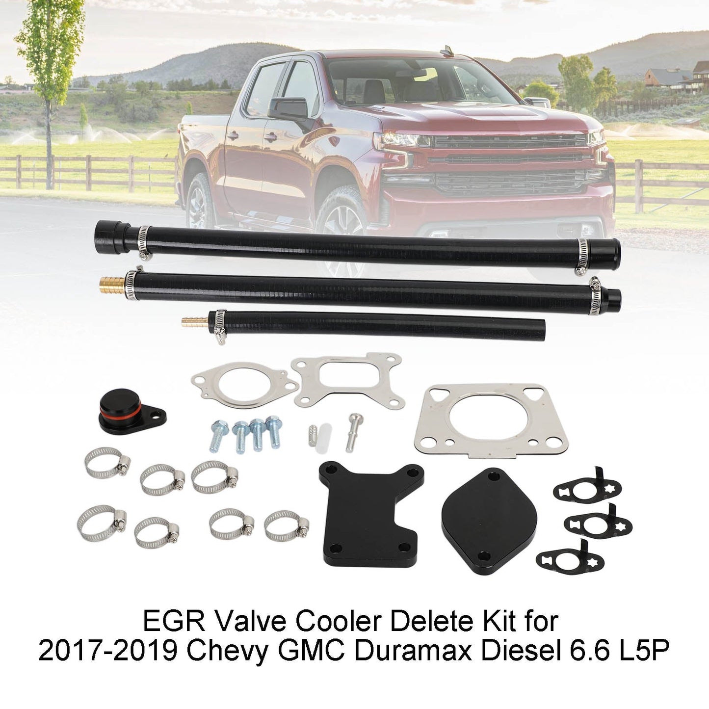 EGR Valve Cooler Kit For 2017-2023 Chevy GMC Duramax Diesel 6.6 L5P