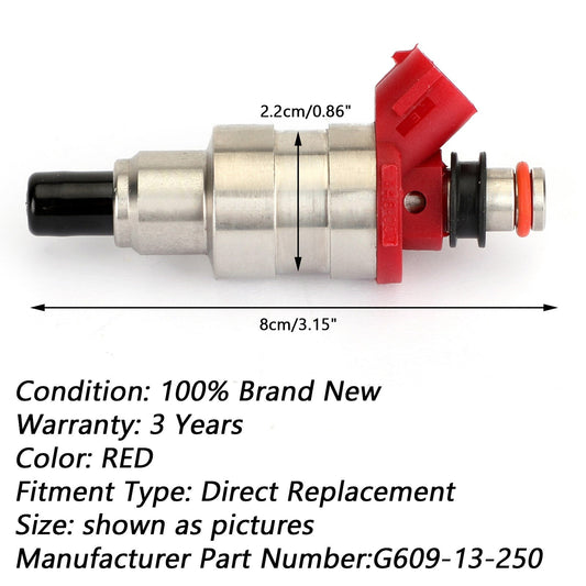 1989-1993 MAZDA B2600 BASE SE-5 STANDARD 2.6L 4Pcs Fuel Injector G609-13-250