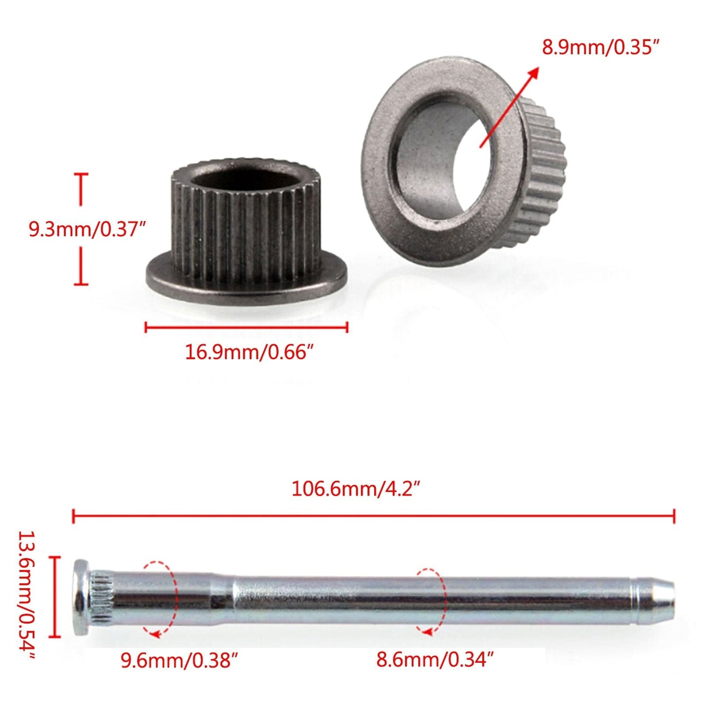 Door Hinge Pin Bushing Kit 1994 - 2004 Chevy S10 GMC S15 2Door