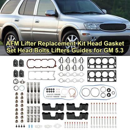 2007-2013 Chevy Avalanche 5.3L 5328CC Valve AFM Lifter Replacement Kit Head Gasket Set Head Bolts Lifters Guides