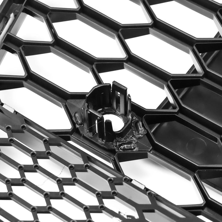 2015-2018 Audi A6 / A6 Sline / S6 C7 To RS6 Quattro Style Black Grill Honeycomb Mesh Front Bumper Grille With Black Ring Emblem