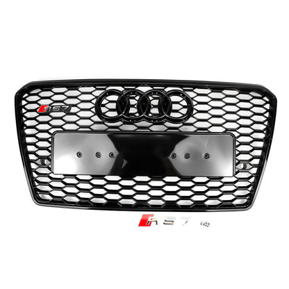 Audi A7 S7 2010-2015 Grill Replacement RS7 Style Honeycomb Sport Mesh Hex Black Grille