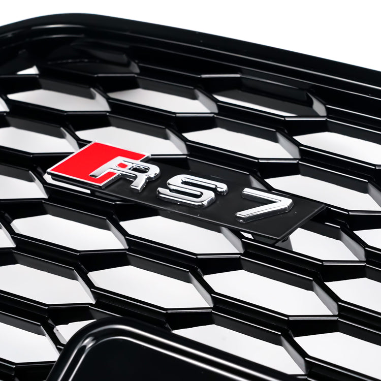 RS7 Style Black Honeycomb Grille for 2010-2015 Audi A7 S7 Sport Mesh Hex Grill Replacement
