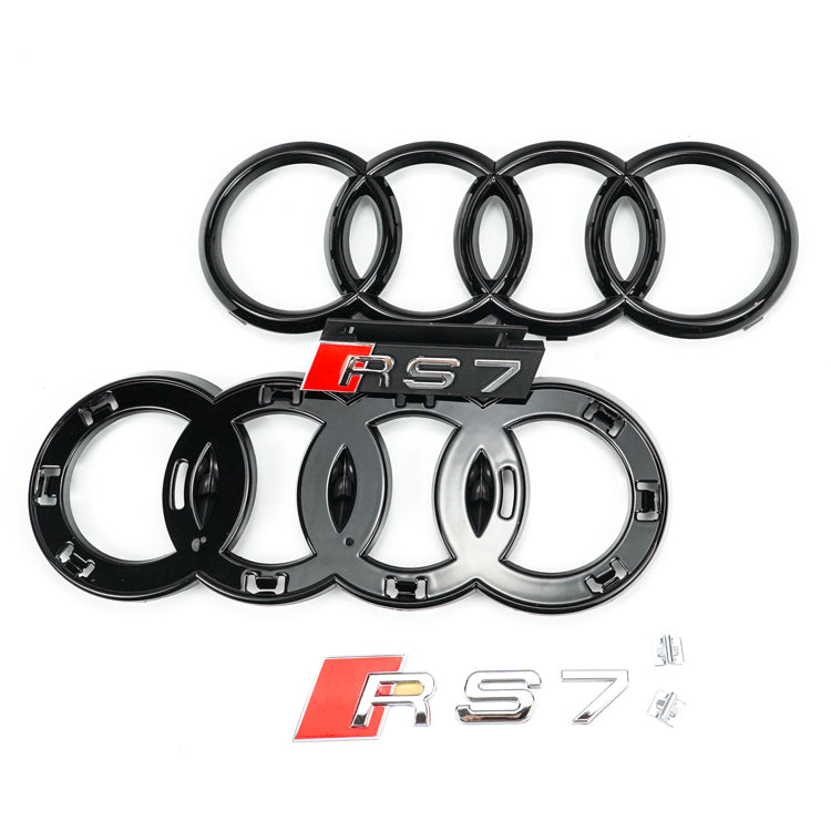 RS7 Style Black Honeycomb Grille for 2010-2015 Audi A7 S7 Sport Mesh Hex Grill Replacement