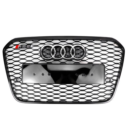 2012-2015 Audi A6 C7/S6 pre-facelift RS6 Style Honeycomb Front Bumper Grille Blcak Grill
