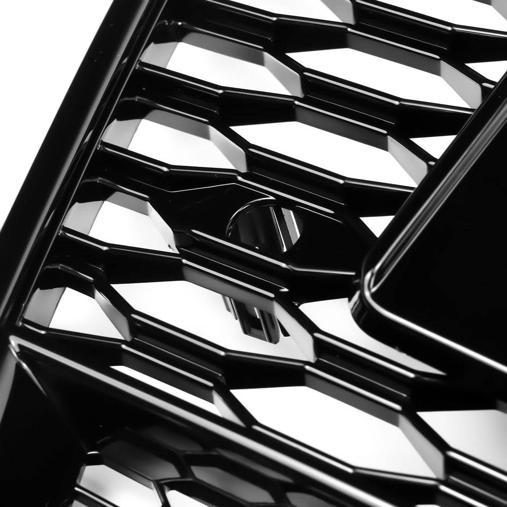 RS6 Style Honeycomb Grille For 2012-2015 Audi A6 A6 Sline S6 Black Front Bumper Grill With Ring Emblem Quattro