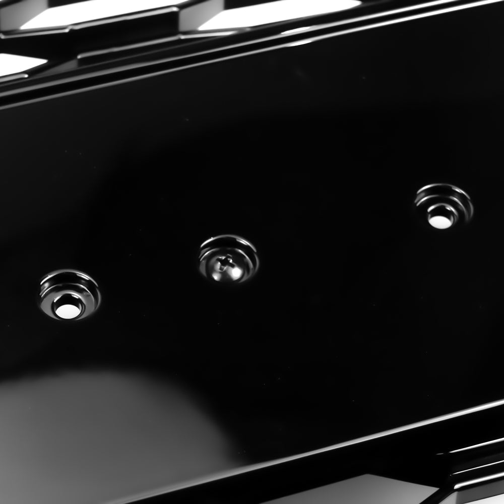 RS6 Style Honeycomb Grille For 2012-2015 Audi A6 A6 Sline S6 Black Front Bumper Grill With Ring Emblem Quattro