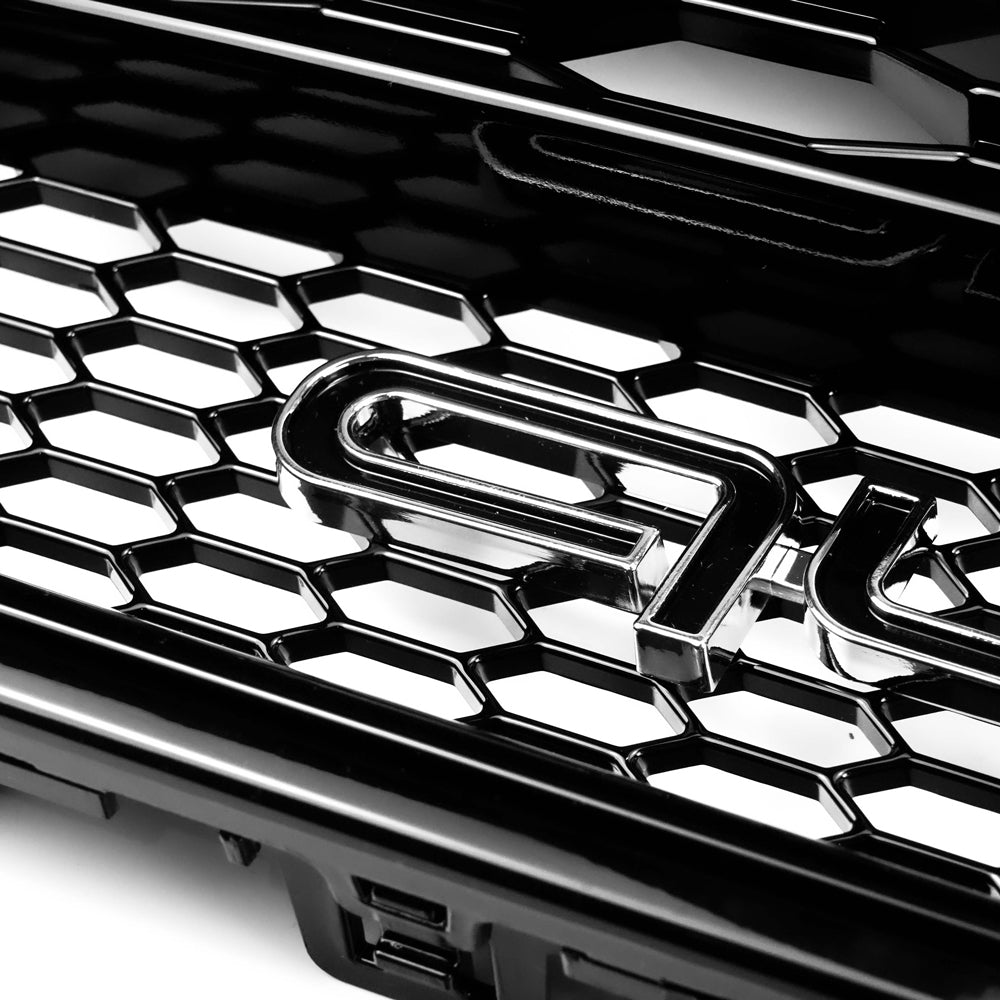 RS6 Style Honeycomb Grille For 2012-2015 Audi A6 A6 Sline S6 Black Front Bumper Grill With Ring Emblem Quattro