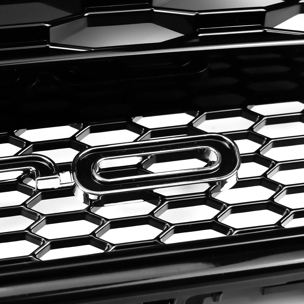 RS6 Style Honeycomb Grille For 2012-2015 Audi A6 A6 Sline S6 Black Front Bumper Grill With Ring Emblem Quattro