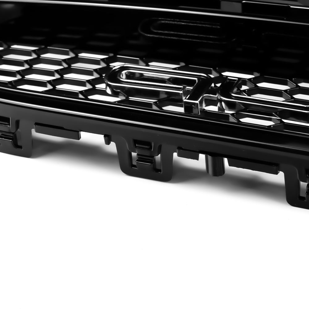 RS6 Style Honeycomb Grille For 2012-2015 Audi A6 A6 Sline S6 Black Front Bumper Grill With Ring Emblem Quattro