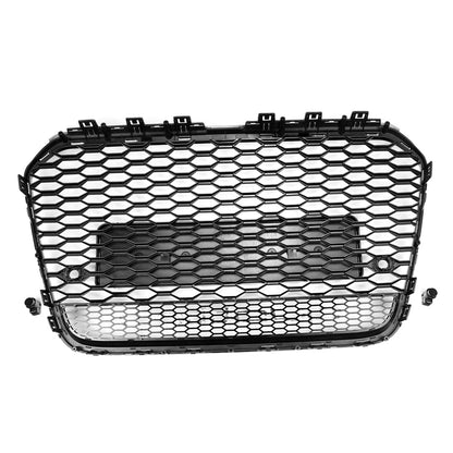2012-2015 Audi A6 / A6 Sline / S6 C7 RS6 Style Honeycomb Grille Front Bumper Black Grill With Ring Emblem