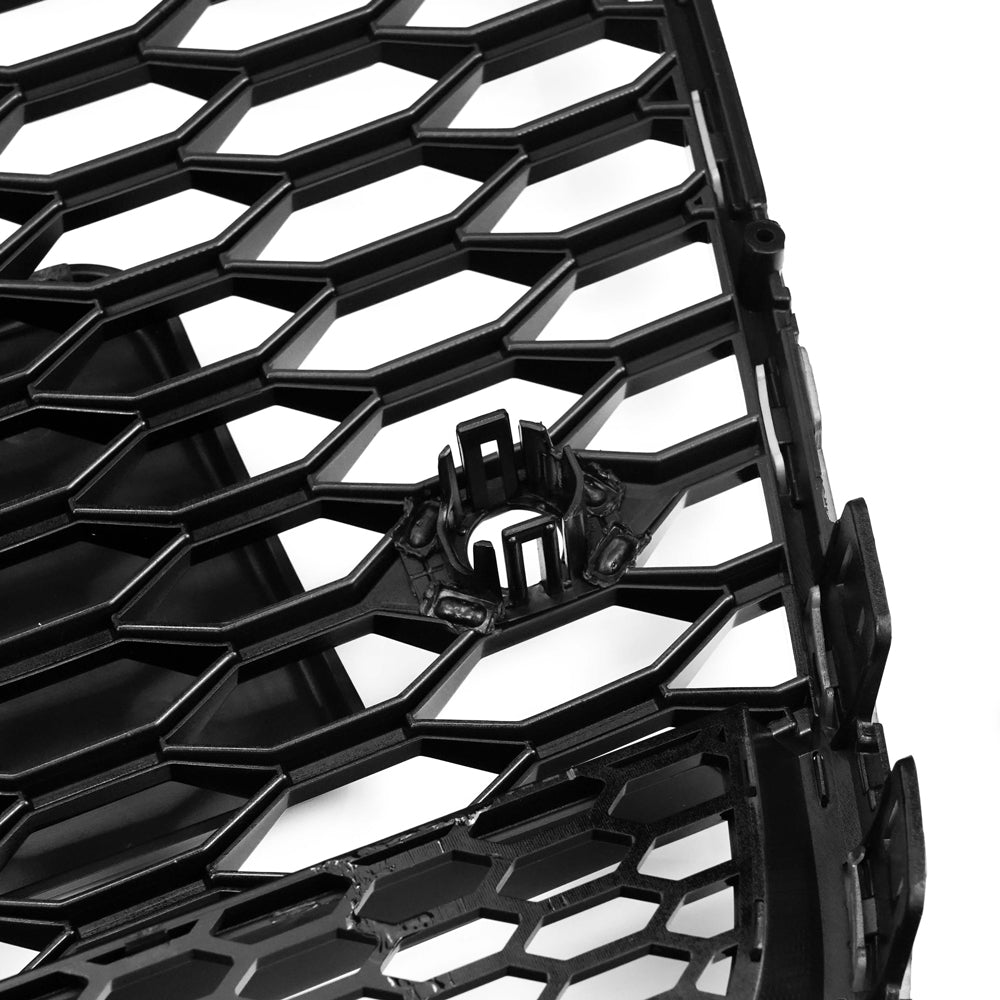 RS6 Style Honeycomb Grille For 2012-2015 Audi A6 A6 Sline S6 Black Front Bumper Grill With Ring Emblem Quattro