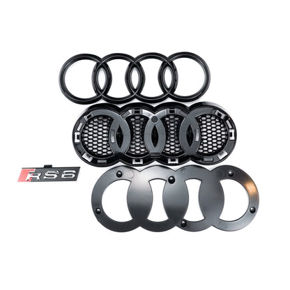 2012-2015 Audi A6 A6 Sline S6 C7 Black Front Bumper Grill With Quattro RS6 Style Honeycomb Grill