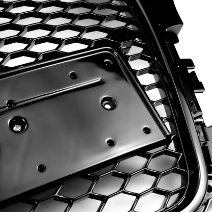 2008-2013 Audi A3 S3 8P To RS3 Style Honeycomb Front Bumper Grille Gloss Black