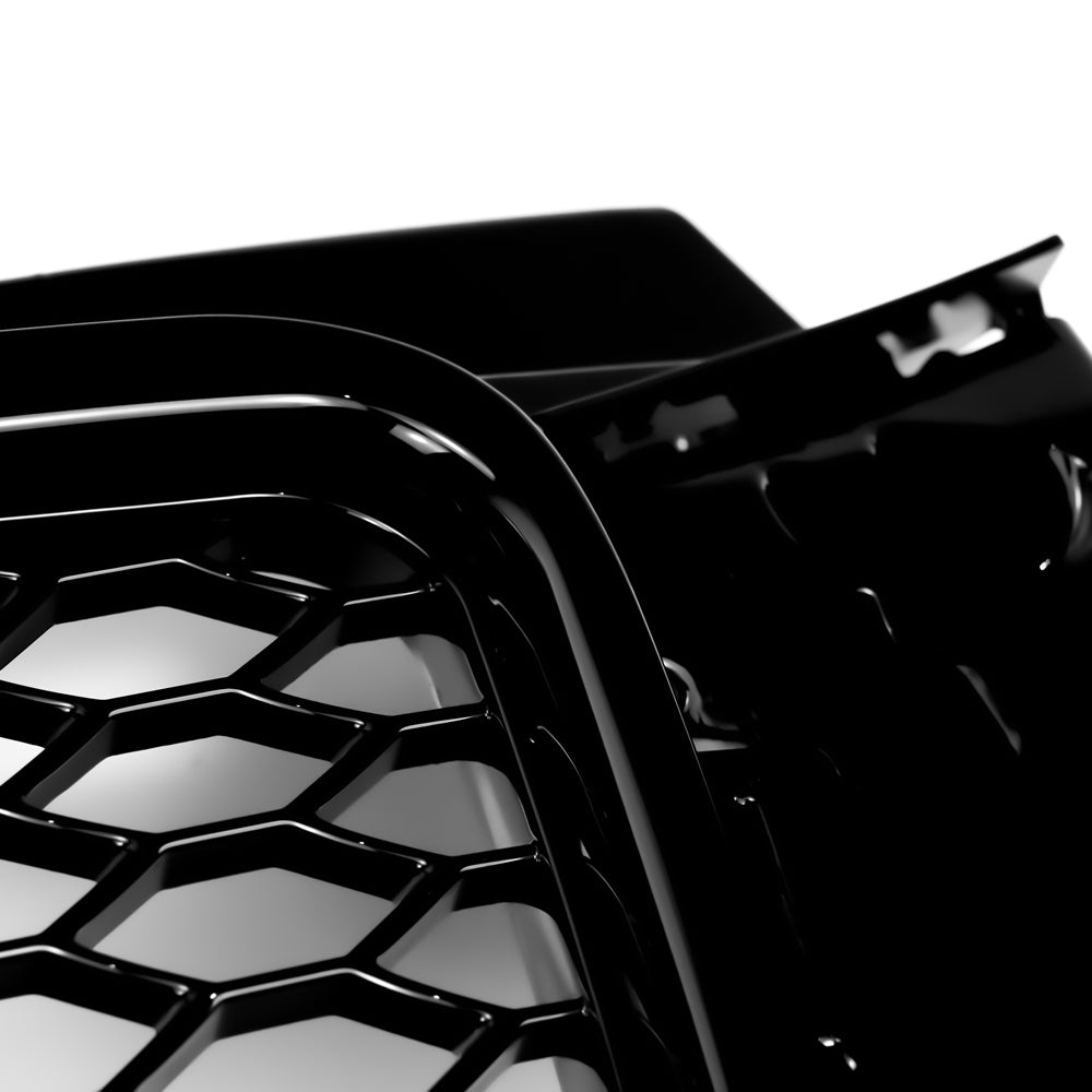 2008-2013 Audi A3 S3 8P To RS3 Style Honeycomb Front Bumper Grille Gloss Black
