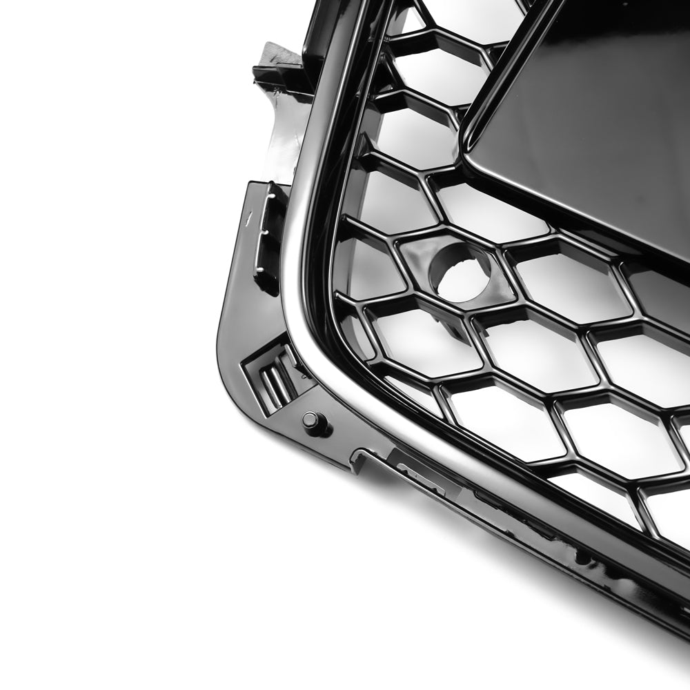RS4 Style Gloss Black Honeycomb Grille for 2008-2012 Audi A4 A4 Avant S4 B8 Sport Mesh Grill