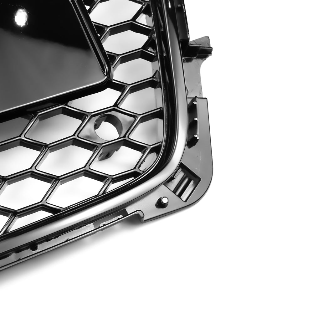 RS4 Style Gloss Black Honeycomb Grille for 2008-2012 Audi A4 A4 Avant S4 B8 Sport Mesh Grill