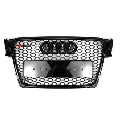 2008-2012 Audi A4 A4 Avant S4 B8 To RS4 Style Honeycomb Sport Mesh Gloss Black Grille