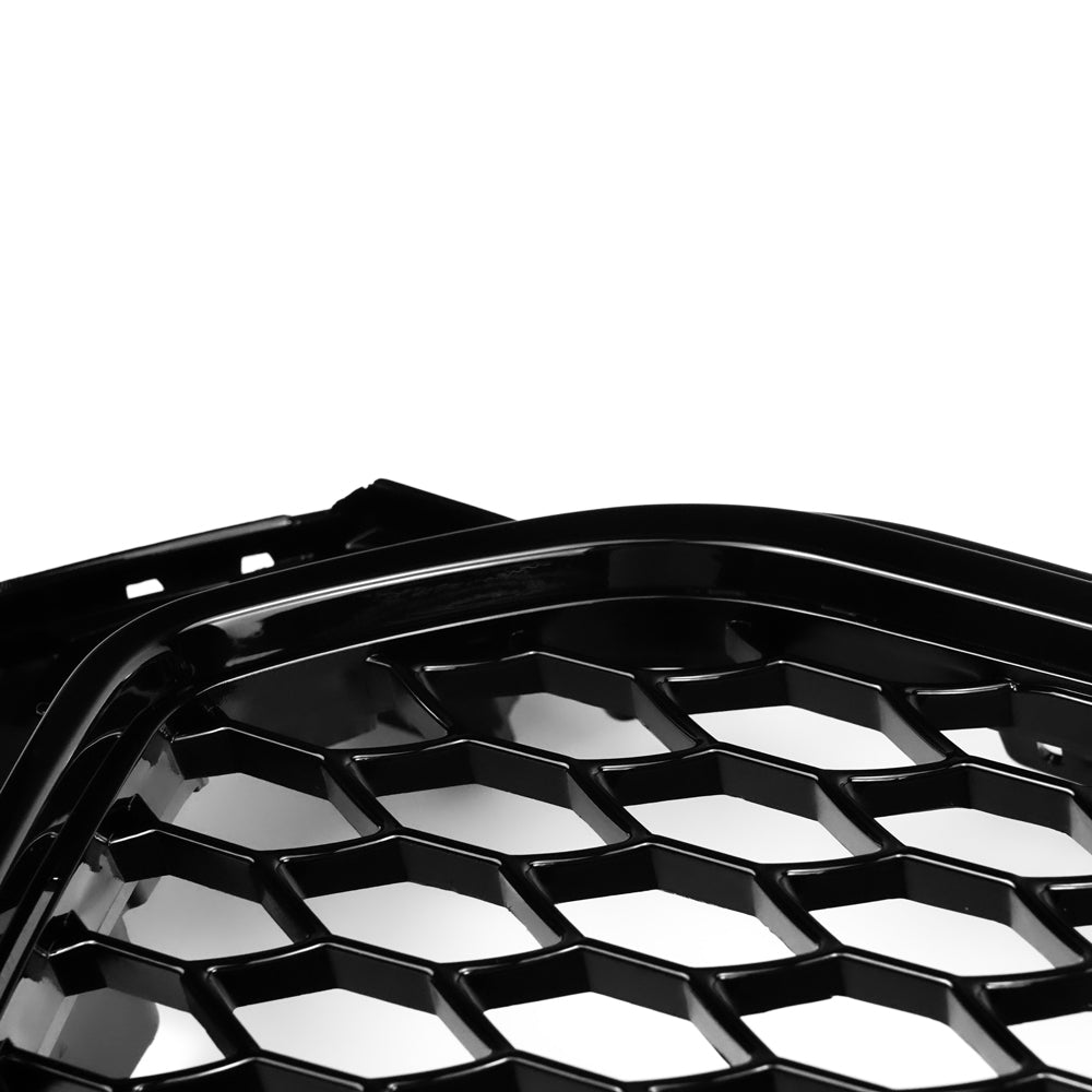 2012-2016 Audi A4 A4 Sline S4 Grill RS4 Style Mesh Front Bumper Gloss Black Grill With Silver Chrome Ring Emblem