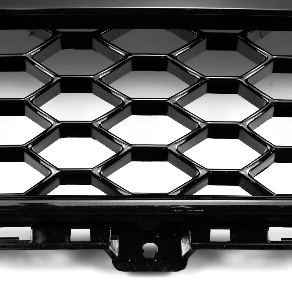 2012-2016 Audi A4 A4 Sline S4 Grill RS4 Style Mesh Front Bumper Gloss Black Grill With Silver Chrome Ring Emblem