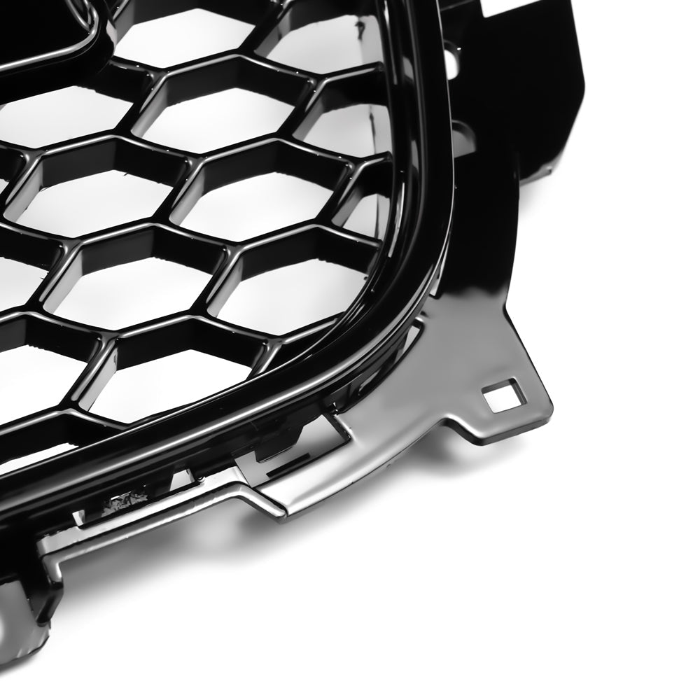 2012-2016 Audi A4 A4 Sline S4 Grill RS4 Style Mesh Front Bumper Gloss Black Grill With Silver Chrome Ring Emblem