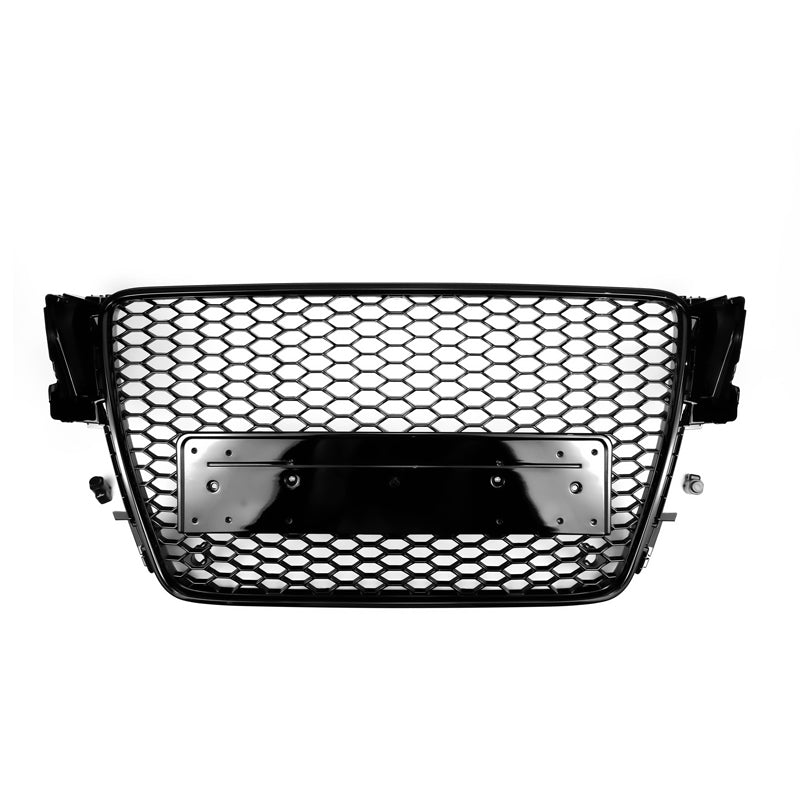 RS5 Style Black Honeycomb Grille for 2008-2012 Audi A5 S5 B8 Hood Sport Mesh Replacement