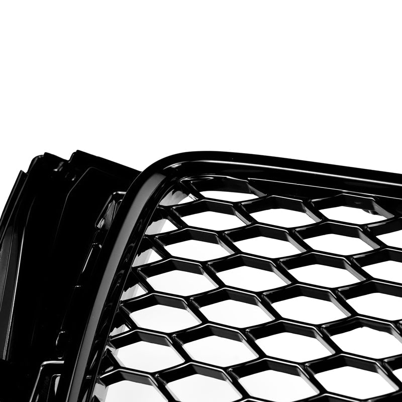 RS5 Style Black Honeycomb Grille for 2008-2012 Audi A5 S5 B8 Hood Sport Mesh Replacement