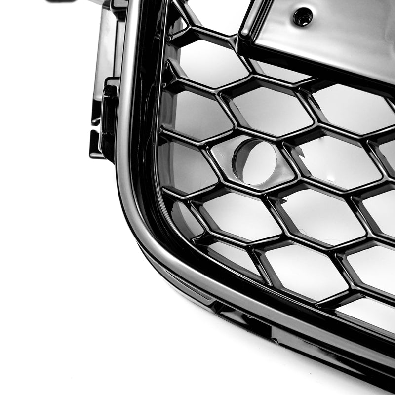 RS5 Style Black Honeycomb Grille for 2008-2012 Audi A5 S5 B8 Hood Sport Mesh Replacement