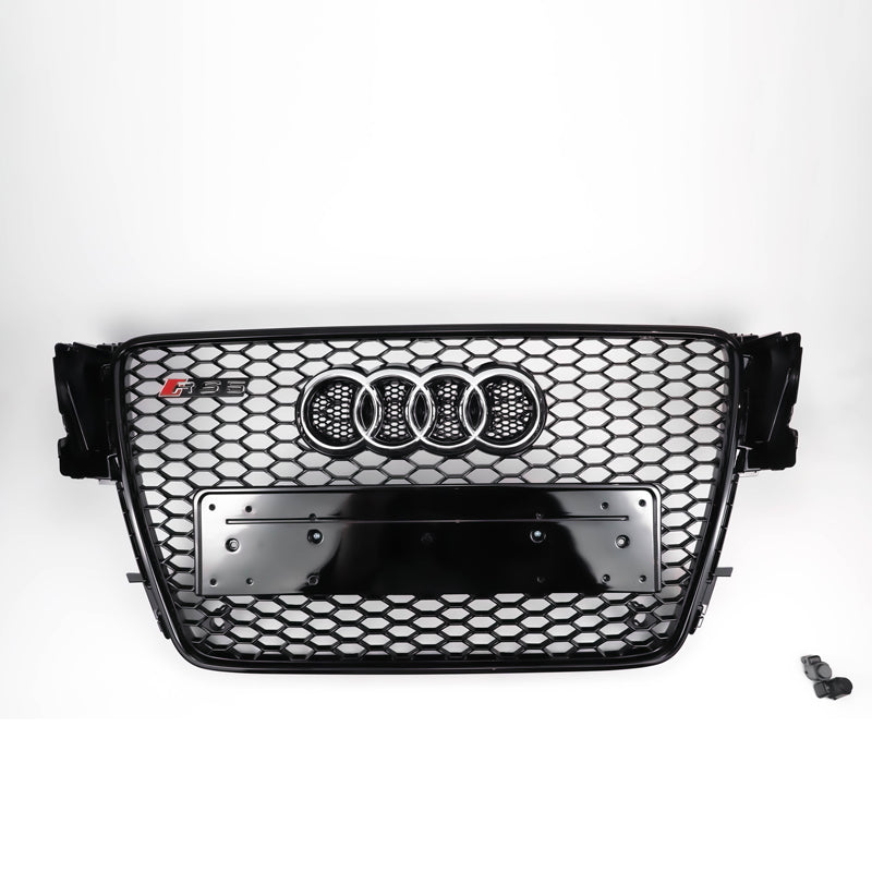 RS5 Style Black Honeycomb Grille for 2008-2012 Audi A5 S5 B8 Hood Sport Mesh Replacement