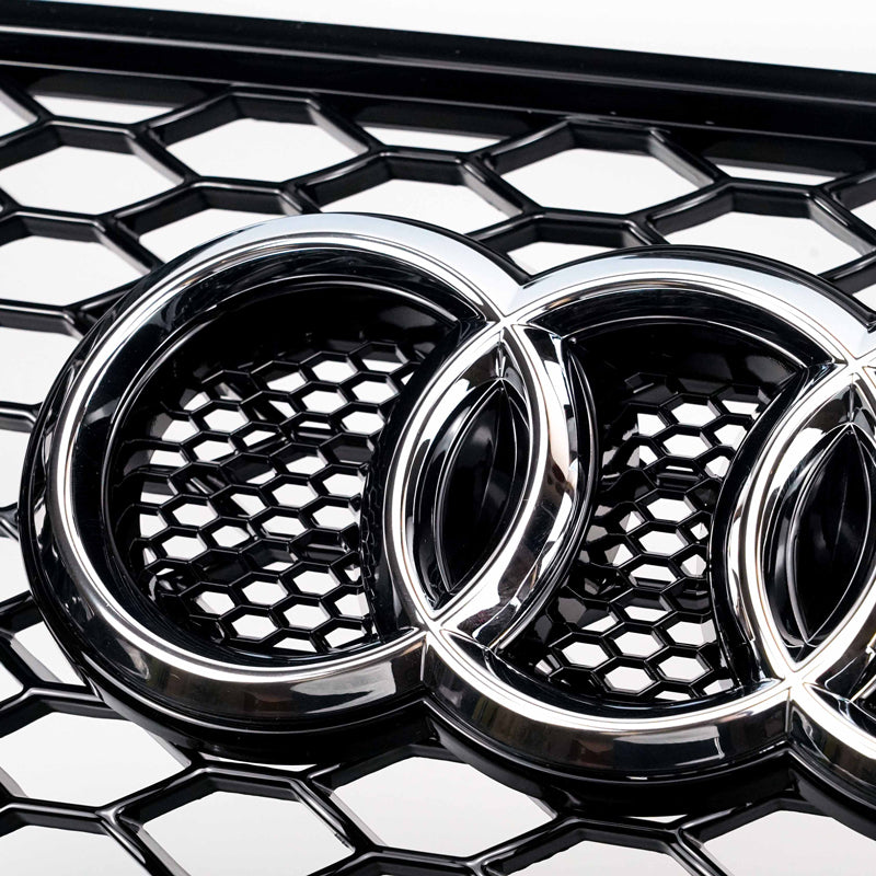 RS5 Style Black Honeycomb Grille for 2008-2012 Audi A5 S5 B8 Hood Sport Mesh Replacement