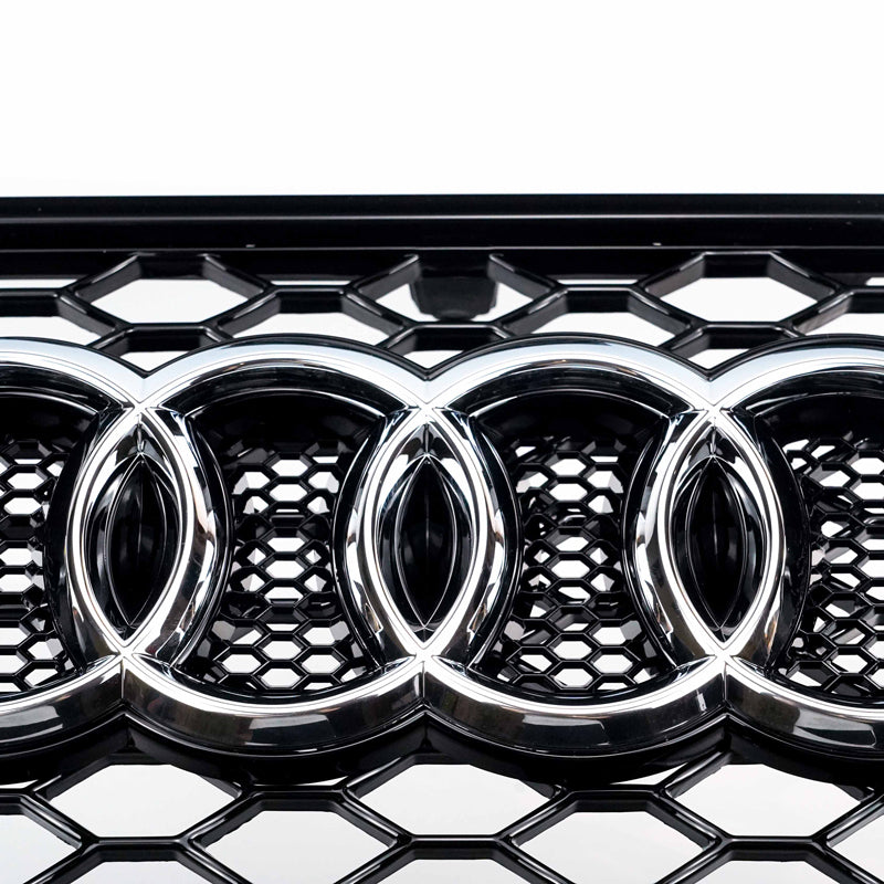 RS5 Style Black Honeycomb Grille for 2008-2012 Audi A5 S5 B8 Hood Sport Mesh Replacement