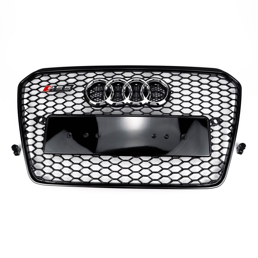 2012-2016 Audi A5/S5 B8.5 To RS5 Style Honeycomb Mesh Front Bumper Grill Black Grille