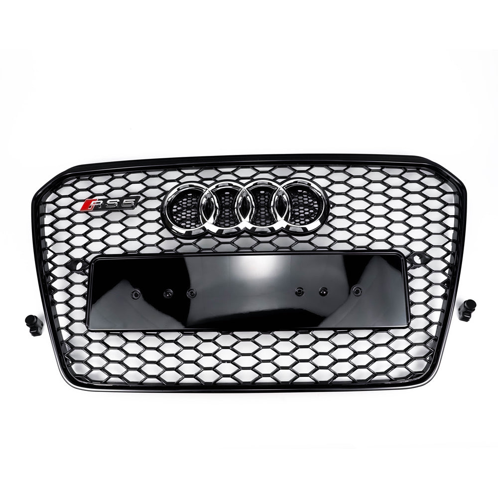 12-16 Audi A5 S5 B8 5 RS5 Style Honeycomb Front Bumper Grille Mesh Black