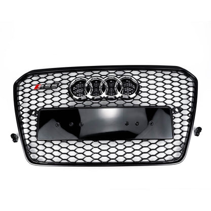 12-16 Audi A5 S5 B8 5 RS5 Style Honeycomb Front Bumper Grille Mesh Black
