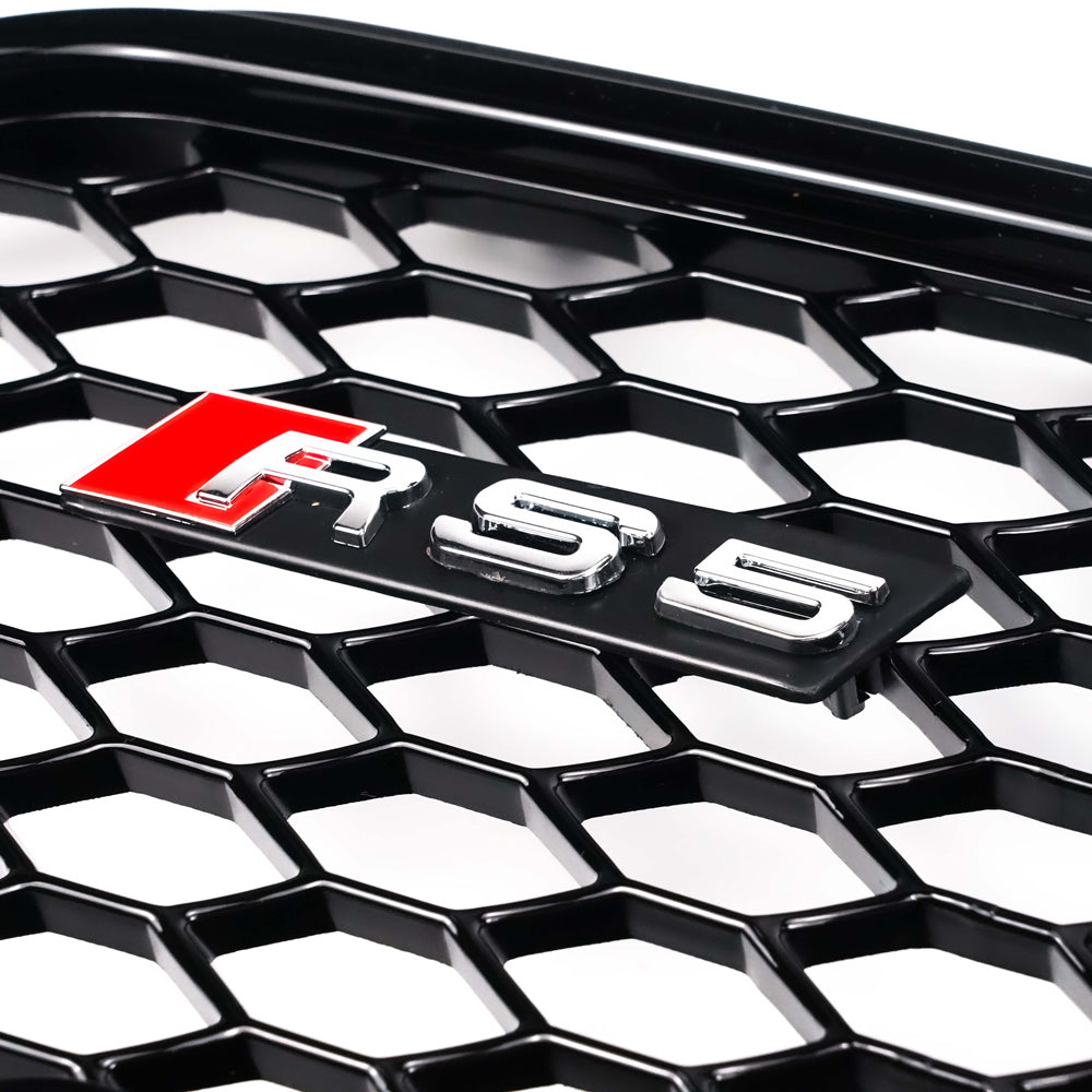 2012-2016 Audi A5/S5 B8.5 To RS5 Style Honeycomb Mesh Front Bumper Grill Black Grille
